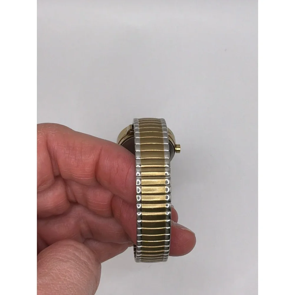 Timex Indiglo WR 30M Two Tone Expansion Band Watch with Date White Dial